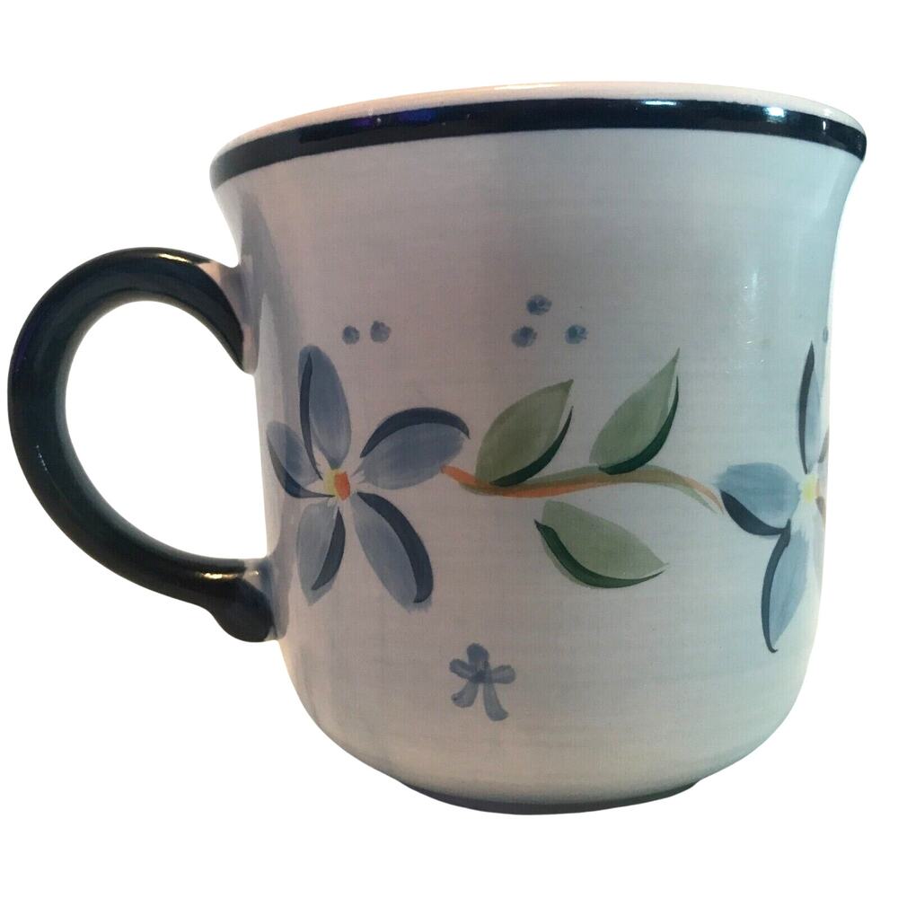 CAMBRIDGE POTTERIES Floral Blue/Green coffee Cup/Mug VINTAGE